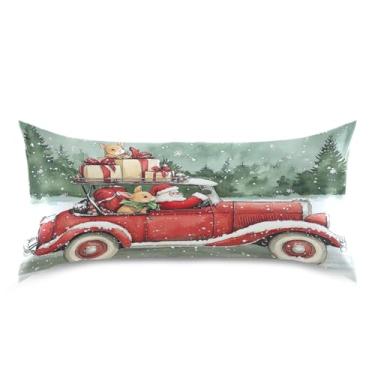 Imagem de Blueangle Fronha de cetim de carro vermelho vintage para cabelo e pele, fronha de seda, tamanho king (50,8 x 101,6 cm) - Capas de almofada de cetim refrescantes com fecho de envelope (944)