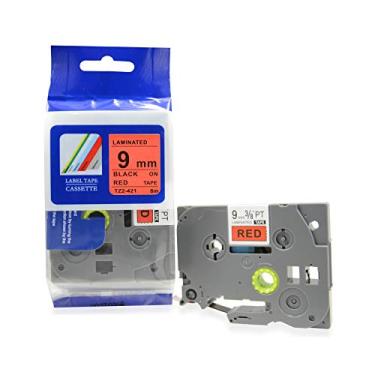 Imagem de Fita Compatível TZ-421 Tze-421 Vermelha 9mm para Rotulador Brother PT-H105 PT-H110 PT-D210