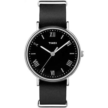 Imagem de Timex Relógio masculino TW2R28600 Southview 41 mm pulseira de couro preto/prateado, Preto/Cinza/Prateado, Relógio Southview, movimento de quartzo