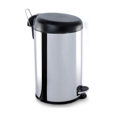 Imagem de Lixeira 20,0L Inox C/Tampa Preta Brinox