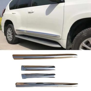 Imagem de Protetor difusor de extensão de spoiler labial para saia lateral do carro compatível com Prado 2018 acessórios de avental divisor de saia lateral (prata)