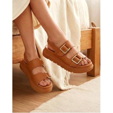 Imagem de Sandália Papete Modare Feminina Fivela Confortável, Camel, 36