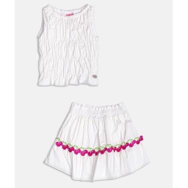 Imagem de Conjunto Infantil Menina Blusa/Saia Bordado Cerejas Momi-Feminino
