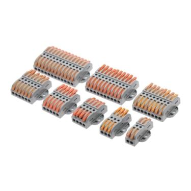 Imagem de Conectores elétricos de fio 2-12 pinos cabo de fiação de condutor compacto rápido bloco de terminais de extremidade para 28-12AWG (12P, 1 peça)