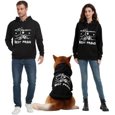 Imagem de Spajoy Moletons com capuz para cães de qualidade premium, casaco de inverno para cães, conforto e ajuste superiores, jaqueta quente para cães, interior de lã macia, para dono e cachorro são vendidos