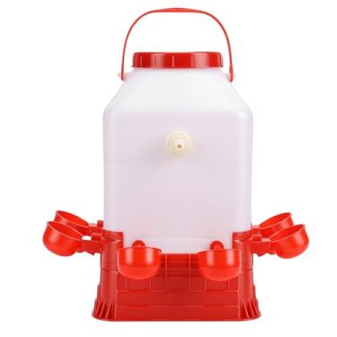 Imagem de Cryfokt Bebedouro Automático para Aves, Capacidade de 10L, Dispensador de 4 Tigelas, Multifuncional e Seguro para Pássaros, Limpo Sem Esforço, para Galinhas e Patos Com Comedouro de 3