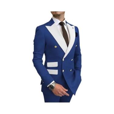 Imagem de Terno Masculino Slim Fit Branco Com Lapela Pontuda Para Casamento E Fe