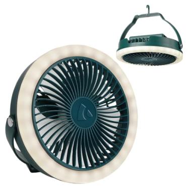 Imagem de Coghlan's Ventilador de acampamento com anel de luz LED – Ventilador portátil sem fio recarregável com bateria USB-C com gancho para pendurar para barracas, carro, trailer, emergência, viagens,