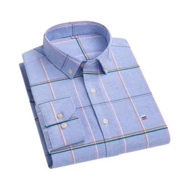 Imagem de Camisa Social Masculina De Manga Longa Em Oxford 100% Algodão Com Esta