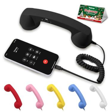 Imagem de Aparelho de telefone retrô, decoração de casa, estética para iPhone, telefone fixo, giratório, para casa, pop com fio, aparelho para celular, conectar à casa, receptor de telefone vintage da velha