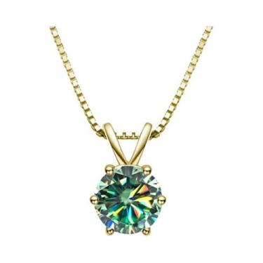 Imagem de Colar Feminino De Prata Esterlina 925 Com Pingente De Moissanite E Dia