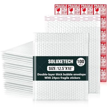 Imagem de Envelopes grandes de bolhas 30 x 45 cm, pacote com 30 e 24 peças, adesivos frágeis, brancos, grossos, impermeáveis, acolchoados, envelopes plásticos, envelopes plásticos bolhas, bolsa de envio
