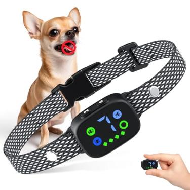 Imagem de Coleira de latido para cães grandes, médios e pequenos, dispositivo antilatido para cães, coleira inteligente recarregável com 7 sensibilidades ajustáveis, coleira compacta para latidos em ambientes