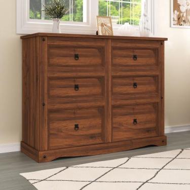 Imagem de Cômoda 6 Gavetas Acabamento Cera Acapulco 100% madeira Maciça - Empóri
