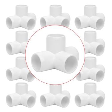 Imagem de Lswteiz 12 unidades de encaixes de tubulação de PVC de cotovelo de 4 vias de 3/4 polegadas Grau de móveis SCH40 Camiseta de saída lateral de 4 vias, conector de canto de PVC para prateleira de jardim