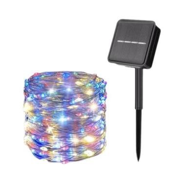 Imagem de Luzes De Cordão Solar LED, Guirlanda De Fadas Com Fio De Cobre Para De