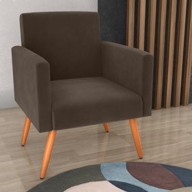 Imagem de Poltrona Para Decoração Belém Veludo Marrom