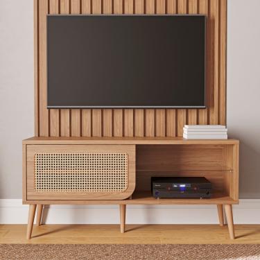 Imagem de Rack Tela para TV em MDF 135 cm com 1 Porta de Correr Freijó Dalla Costa