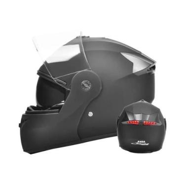 Imagem de Lanterna Traseira LED Unissex Para Capacete De Motocicleta Com Espelho