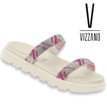 Imagem de Sandalia Papete Vizzano Original Rasteira Flat Slide Strass-Feminino