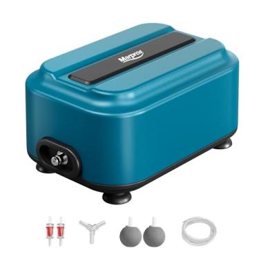 Imagem de Bomba de ar de aquário, borbulhador de ar ajustável Marpros para tanque de peixes, bomba de oxigênio super silenciosa com acessórios