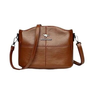 Imagem de Bolsa Feminina Pequena de Couro Macio - Bolsa de Ombro Crossbody Elega