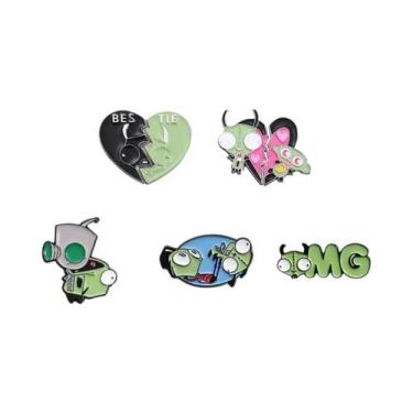 Imagem de Broches De Esmalte E Crachás De Lapela Do Desenho Animado Alien Invade