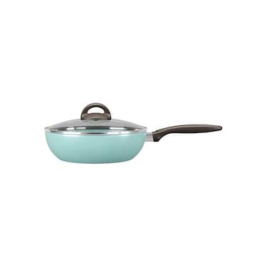Imagem de Panela Wok Brinox Suprema Ceramic Life Antiaderente 2,3L 24cm Tampa de Vidro Verde