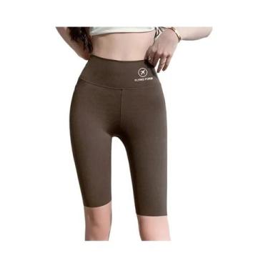 Imagem de Shorts De Yoga De Cintura Alta Com Alta Elasticidade E Efeito Levanta 