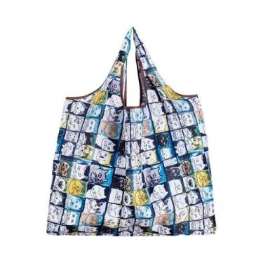 Imagem de Bolsa De Compras Dobrável Ecológica Reutilizável Portátil Para Viagem,