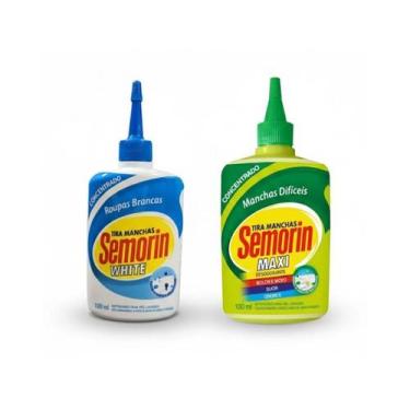 Imagem de Kit Tira Manchas White 100 Ml + Tira Manchas Maxi 100Ml - Semorin