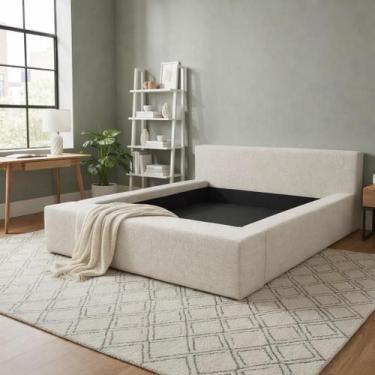 Imagem de Cama Casal Cabeceira Quarto Requinte Alto Padrão Sofisticado - Jasper 