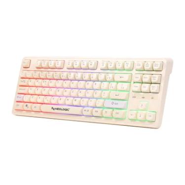 Imagem de Teclado Gamer Neologic Infinite Play Colors,  ABS ABNT2 Rainbow USB, Branco