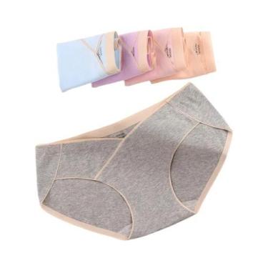 Imagem de Calcinhas De Algodão Ajustáveis De Cintura Alta Para Gestantes, Kit Co