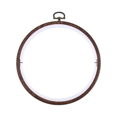Imagem de Aro De Bordado ABS Com Textura De Madeira, Ferramenta Para Ponto Cruz,