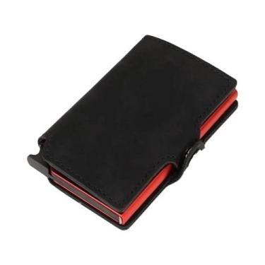 Imagem de Carteira Masculina Slim De Couro Luxuoso Com Proteção RFID, Porta-Cart