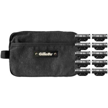 Imagem de Kit Carga para Aparelho de Barbear Gillette Mach 3 Carbono 10 Unidades com Necessaire-Unissex