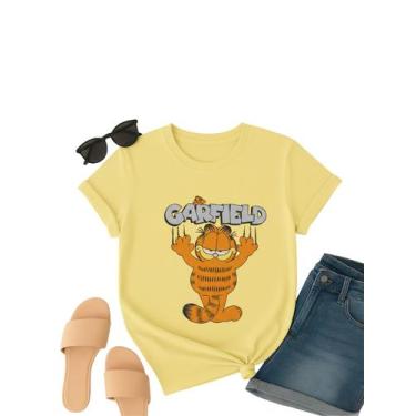 Imagem de Camiseta Feminina BlusaT-shirt GARFIELD 100% Algodao Premium Cor:AMARE