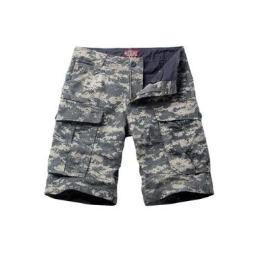 Imagem de Shorts Cargo Match Masculinos Camo Blue Digital Camo Tamanho 44