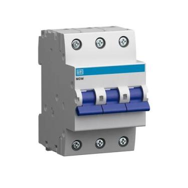 Imagem de Disjuntor Tripolar WEG MDW-C Curva C 6A a 125A Trilho DIN 3P MODELO:12