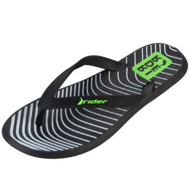 Imagem de Chinelo de Dedo Masculino Conforto Rider R1 Style, Preto, Verde, 45