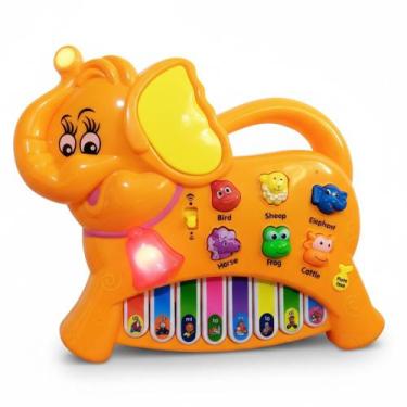 Imagem de Pianinho Elefantinho para Bebês com Controle de Volume Músicas Luz - T
