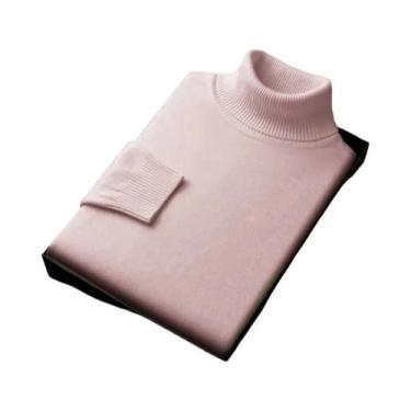 Imagem de Suéter Masculino De Tricô Gola Alta Quente Manga Longa Respirável Pulô