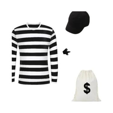 Imagem de Conjunto De Fantasia De Ladrão De Banco Para Crianças, Acessórios De D