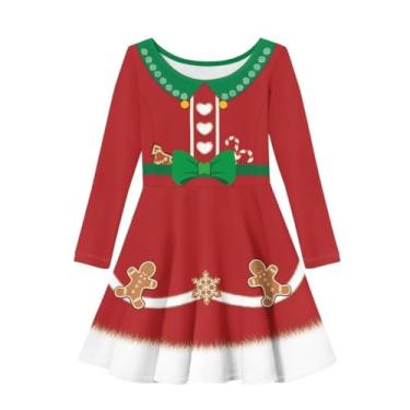 Imagem de PinUp Angel Vestido de manga comprida para meninas, lindo vestido casual de festa para...