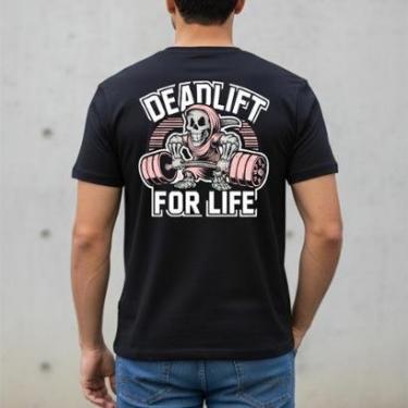 Imagem de Camiseta Masculina Deadlift Algodão Premium Preta Camisa Musculação Fitness Academia Levantamento-Masculino
