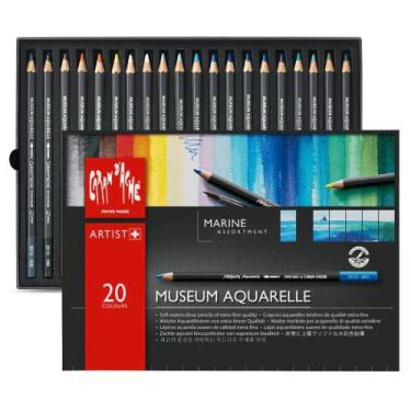 Imagem de Lápis de Cor Aquarelável Caran D'Ache Museum Marine 20 Cores - CARAN D