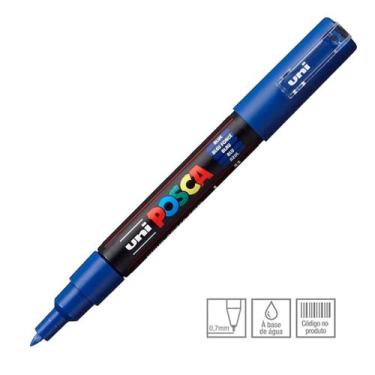 Imagem de Caneta Marcador Posca Uni-Ball PC-1M 0.7mm, Azul