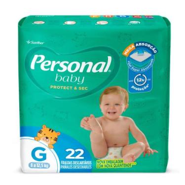 Imagem de Fralda Personal Baby Protect & Sec Tamanho G com 22 Fraldas Descartáve