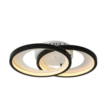 Imagem de Plafon de Sobrepor Loop 1x40w 3000k 1100 Lúmens HM007WB Bella Iluminação Preto/Branco